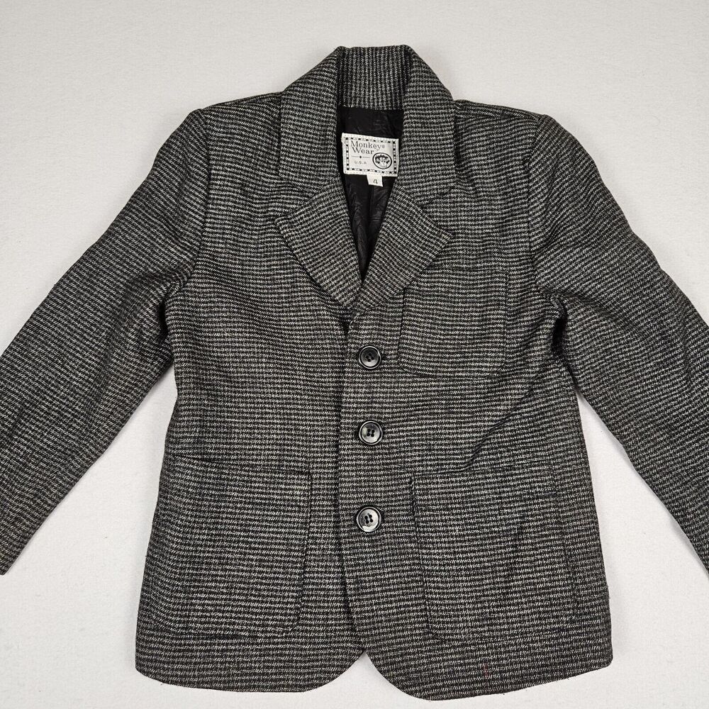 Vintage Tweed Blazer Boys 4 Coat Jacket Made in USA Monkey Wear Victorian Photos